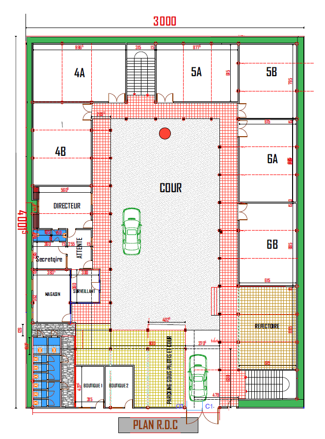 Plan Collège, Erdgeschoss